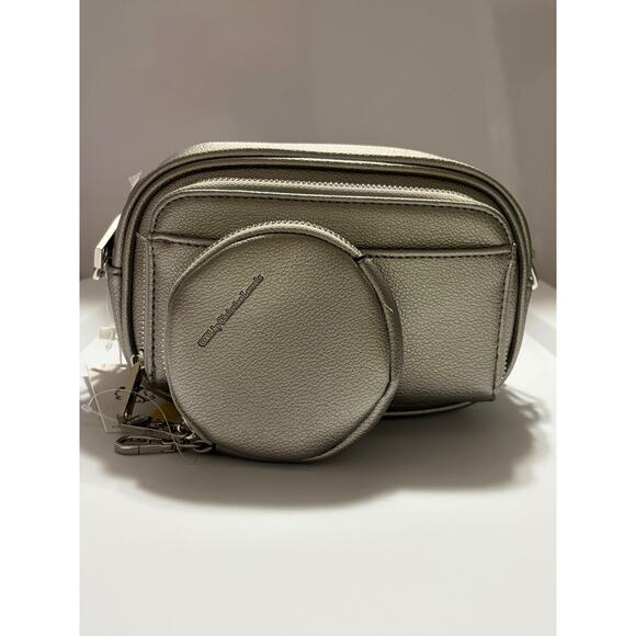 CXL by Christian Lacroix Eve Pebble Camera Bag Pewter Silver NWT w/ Mini Pouch - Picture 2 of 13